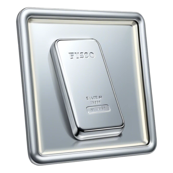 Cinematic Realistic Silver Bar, Cool and gleaming, with smooth, polished silver surfaces reflecting the light in soft, pristine highlights. The elegant shine of the metal exudes sophistication and timeless class. Soft glowing outline, capturing the essence of refined luxury and understated elegance in polished silver. sticker