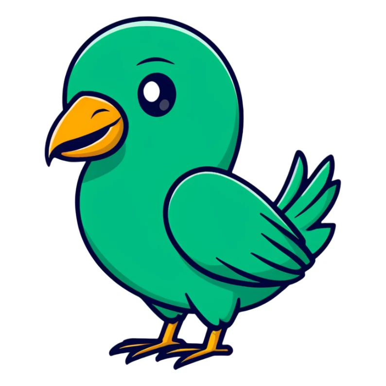 Minimalist Maya-style quetzal bird as message delivery symbol, white and deep green only, flat design with clean lines sticker
