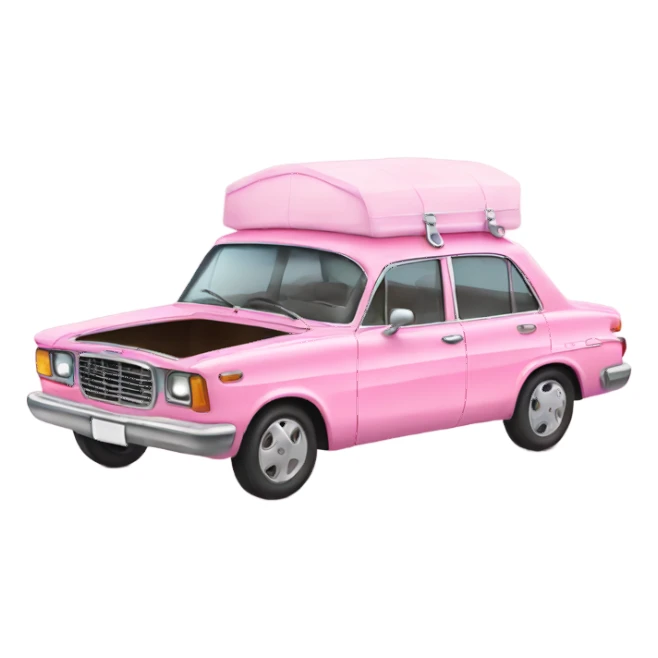 pink pastel car in the trunk many colors sticker