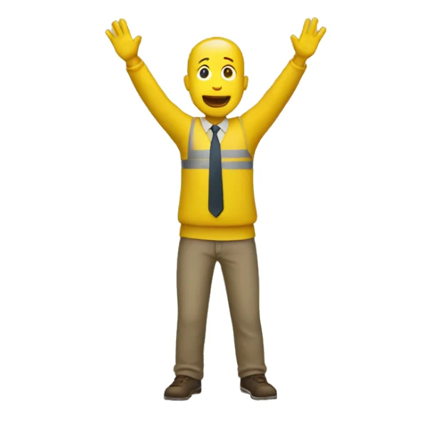 Yellow man (full body) (hands raised) sticker