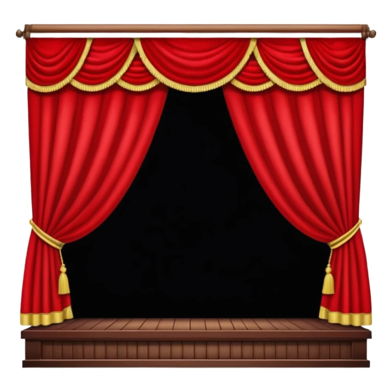 theater, red curtains , wooden stage sticker