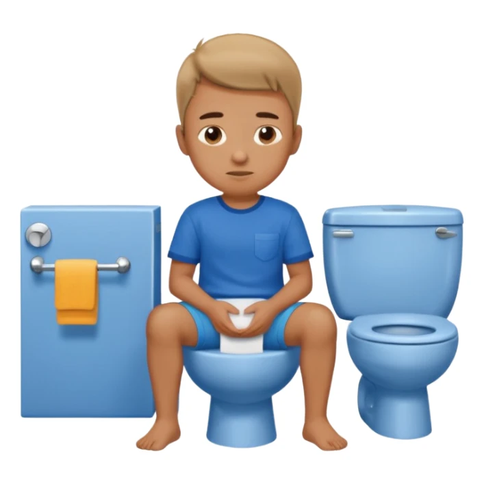 menino sentado no vaso sanitário sticker