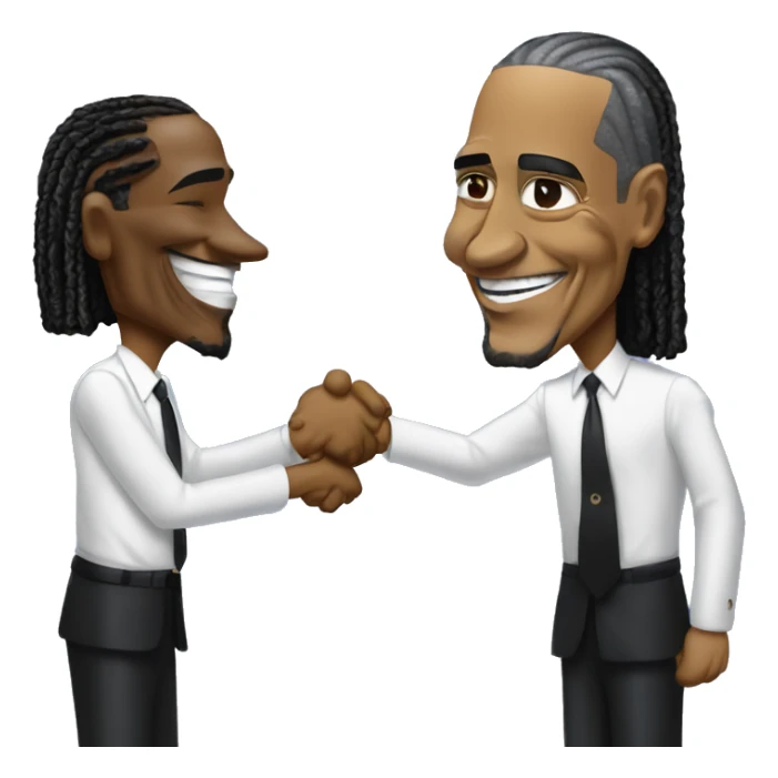 Barack Obama shaking hands with Snoop Dogg sticker