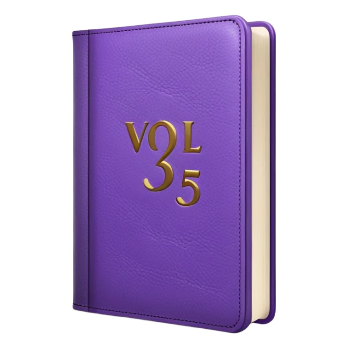 Purple book with "VOL. 5" written on the cover sticker