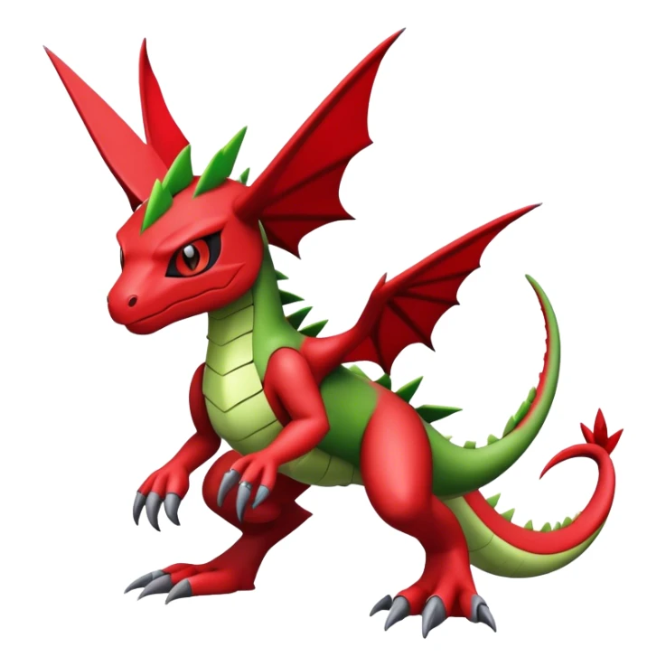 Cool edgy Guilmon-Flygon-Digimon, full body sticker