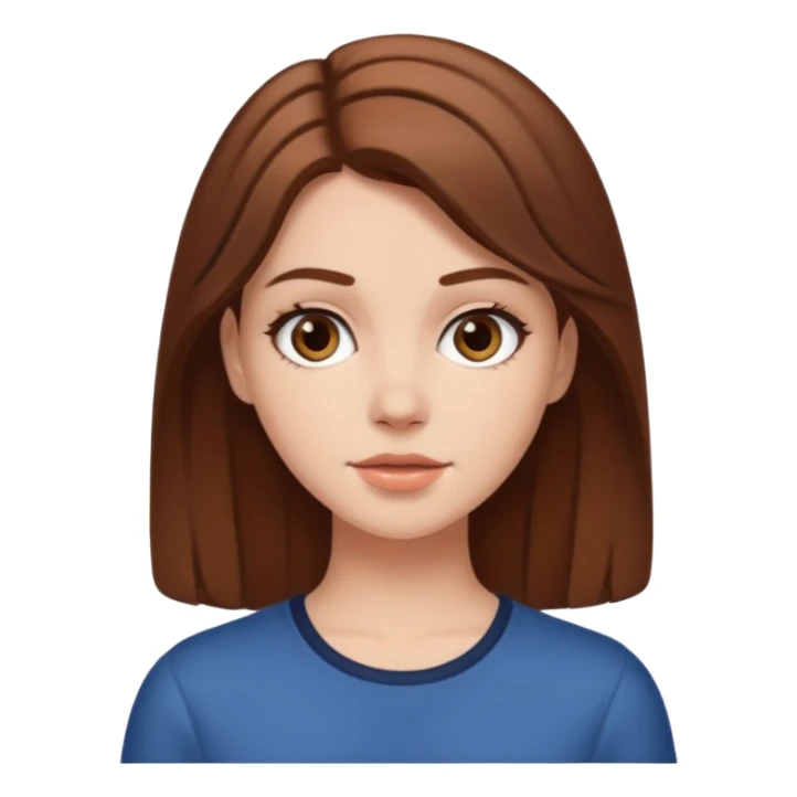 Brown hair girl who is white. Aesthetic  sticker