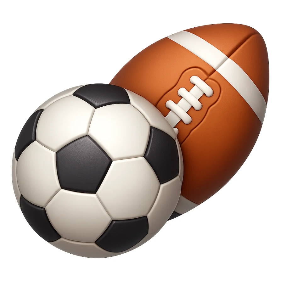 Сгенерируй мне в стиле детализированного емодзи два скрещенных мяча на пнг фоне без фона sticker