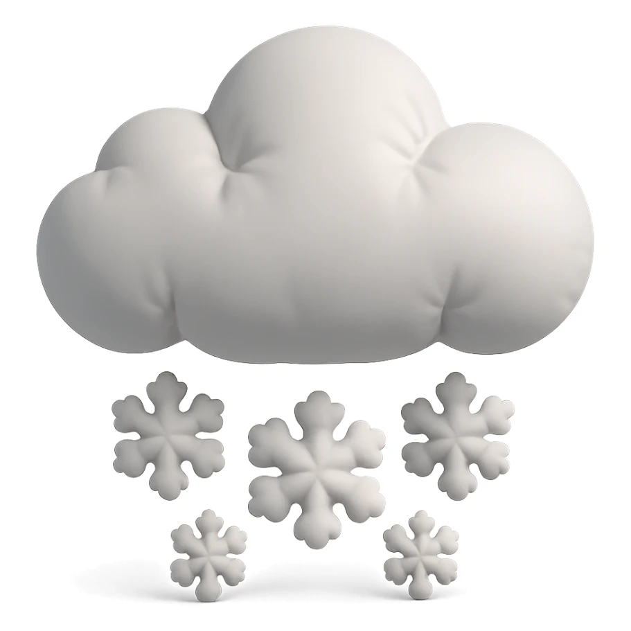 soft edged snow cloud with snowflakes below, cushion style sticker