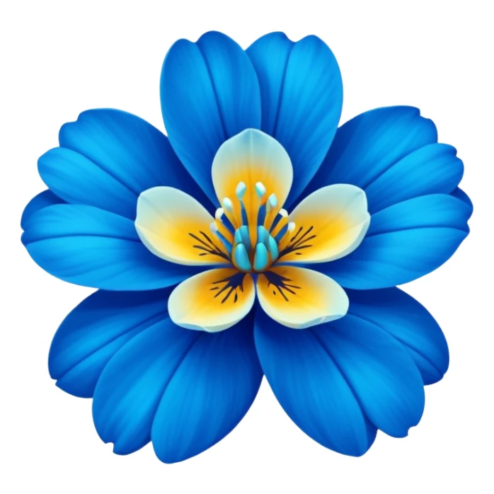 royal blue flower with cyan center sticker
