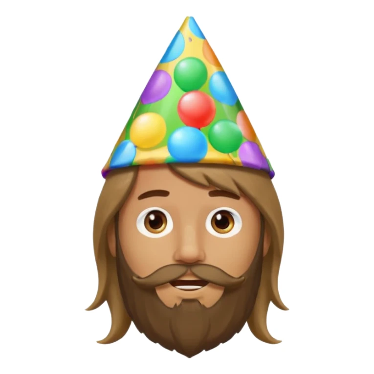 party hatted boy with long hair & bearded sticker