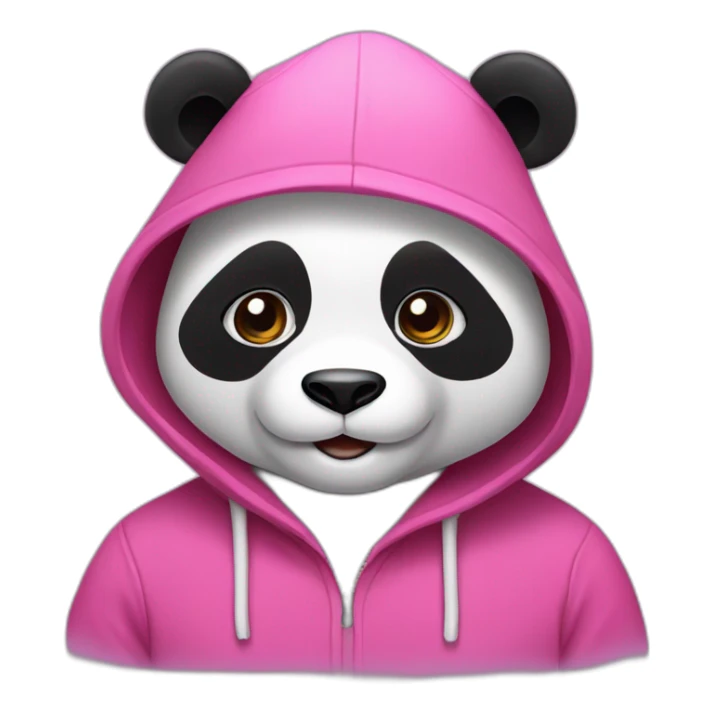 Panda wearing a hat and a pink hoodie sticker