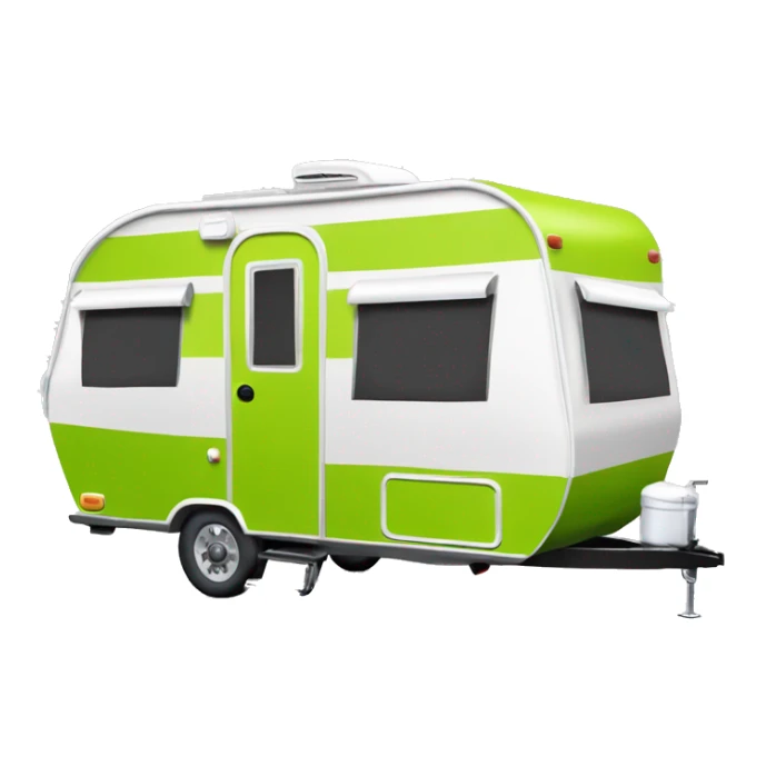 Realistic lime green camping travel trailer isolated.  sticker