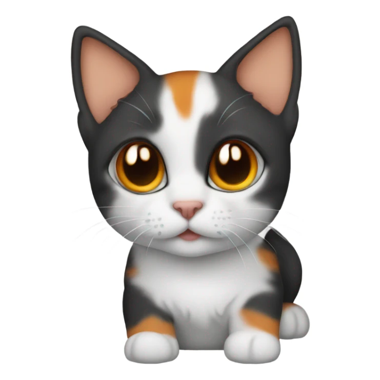 Kitten white with orange and black around ears sticker