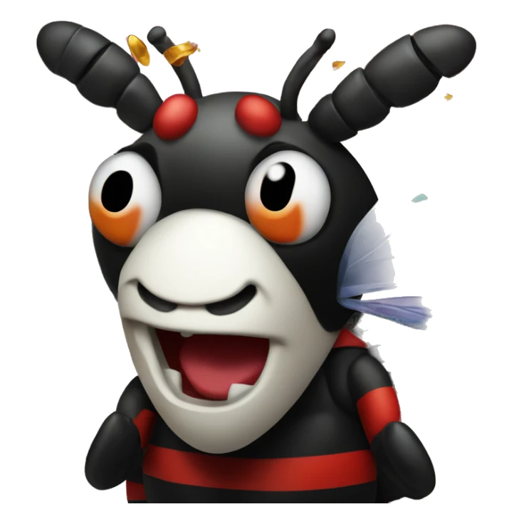 black and red hornet celebrating with confetti sticker