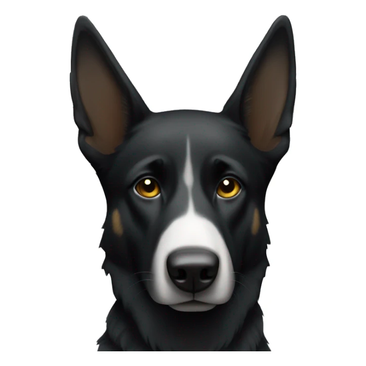 black colored german shepherd with white patches on face sticker