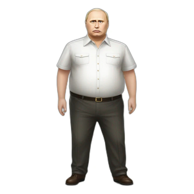 Vladimir Poutine extremely fat Shooting nobody full body sticker