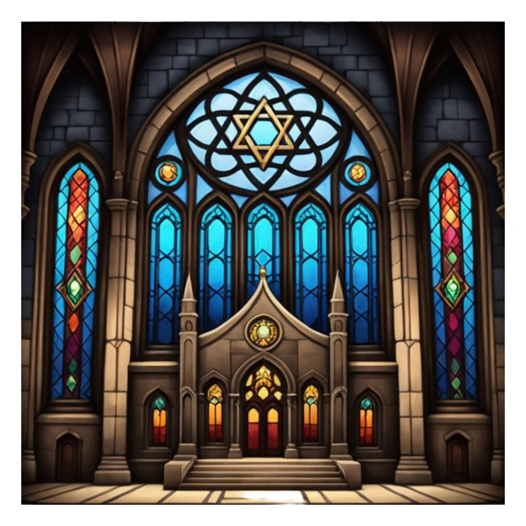 jewish synagogue temple in dark goth aesthetic style sticker