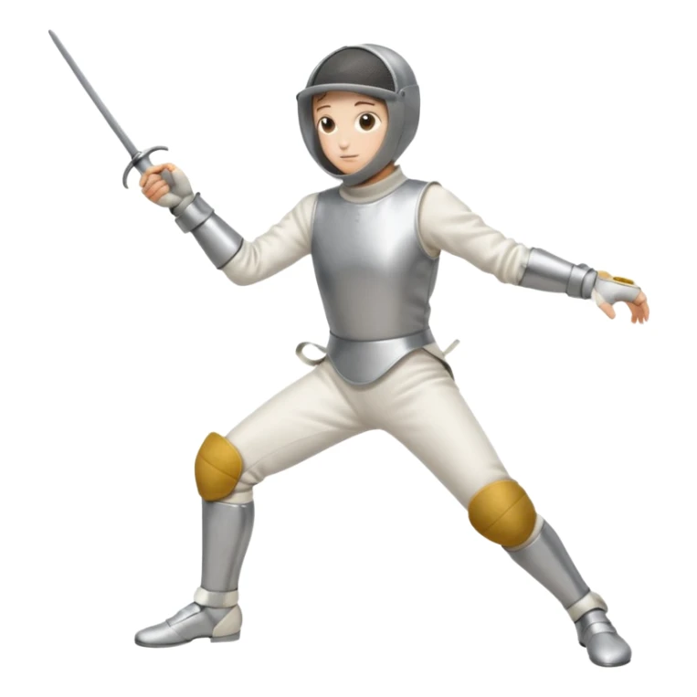 A person wearing fencing equipment from head to toe sticker