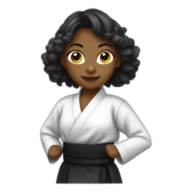 jeune femme noire en tenue d'aikido sticker