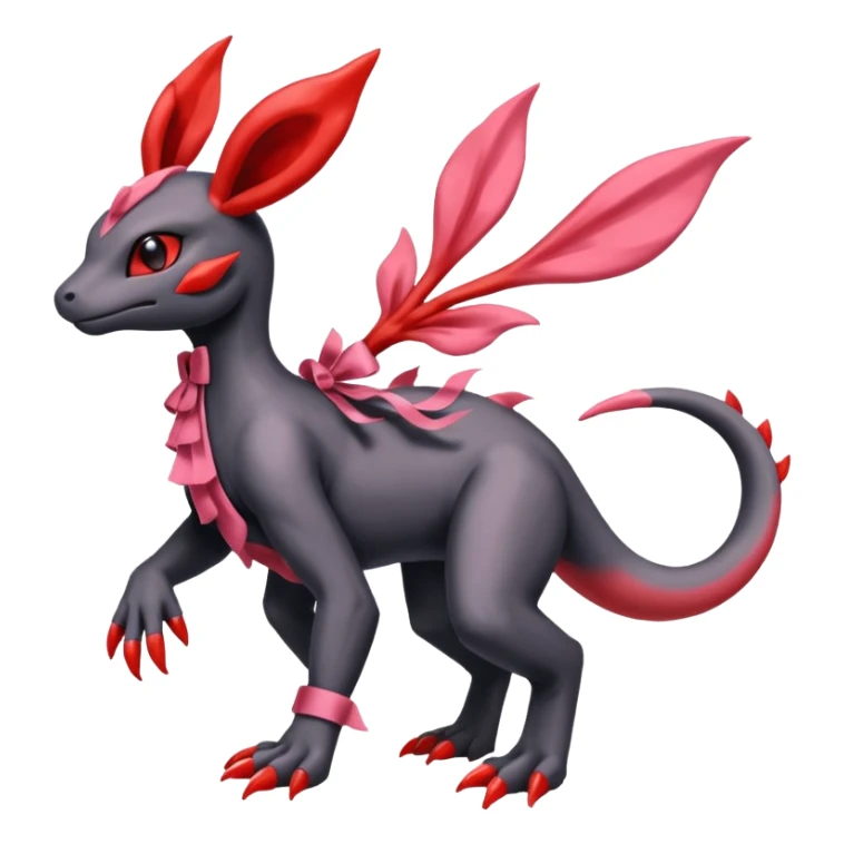 Shiny Dusknoir-Salandit-Sylveon-Fakémon-hybrid-creature (full body)  sticker