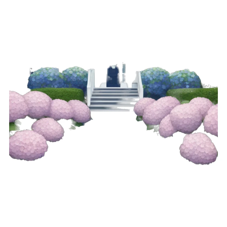 Navy blue shingle beach house with hydrangeas lining the drive way  sticker