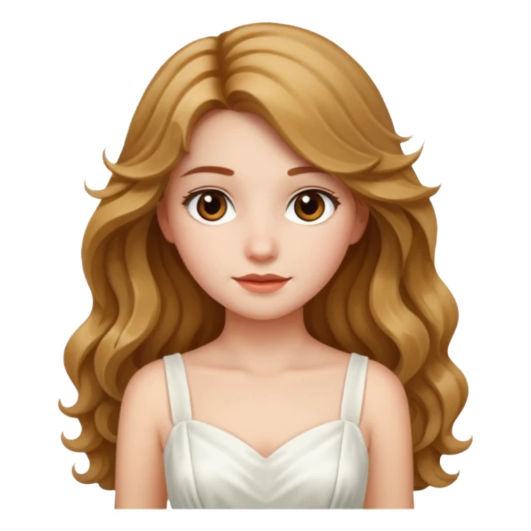 a girl with hazel long wavy silky hair.  sticker