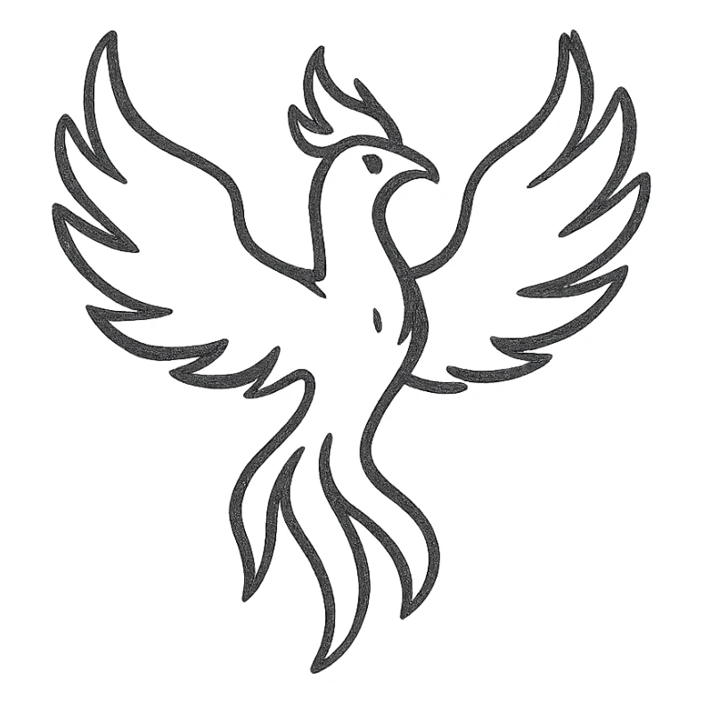 phoenix outline drawing sticker