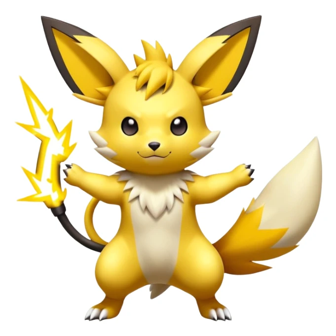 Shiny Colorful Pichu-Raichu-Renamon-Zeraora-hybrid-creature sticker