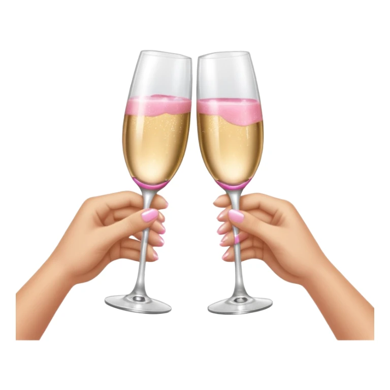 champagne glasses with pink champagne giving cheers with hands sticker