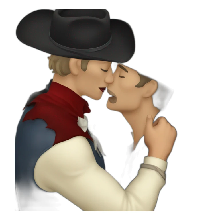 Cowboy kissing male vampire sticker