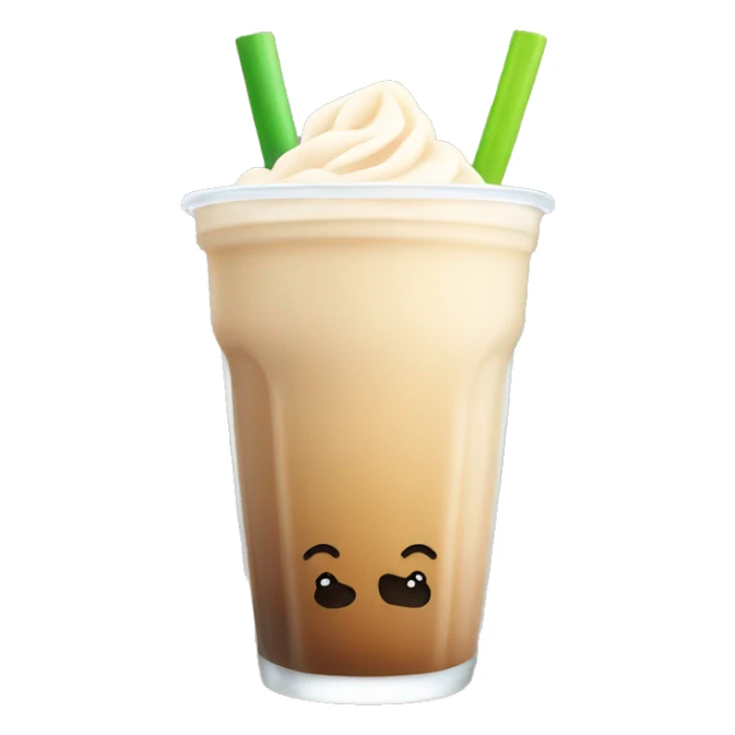 Milk tea with boba in a glass sticker