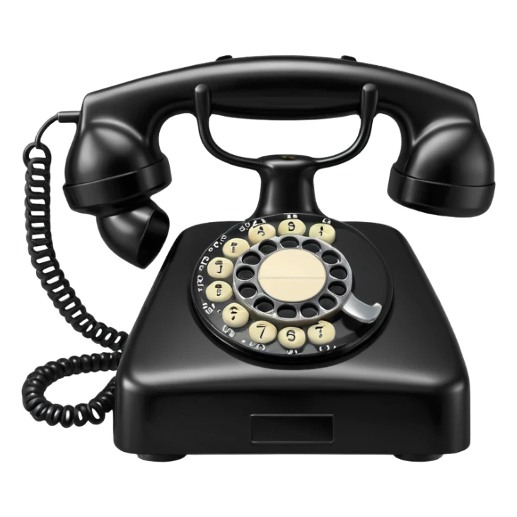 vintage rotary dial telephone, classic plastic body sticker
