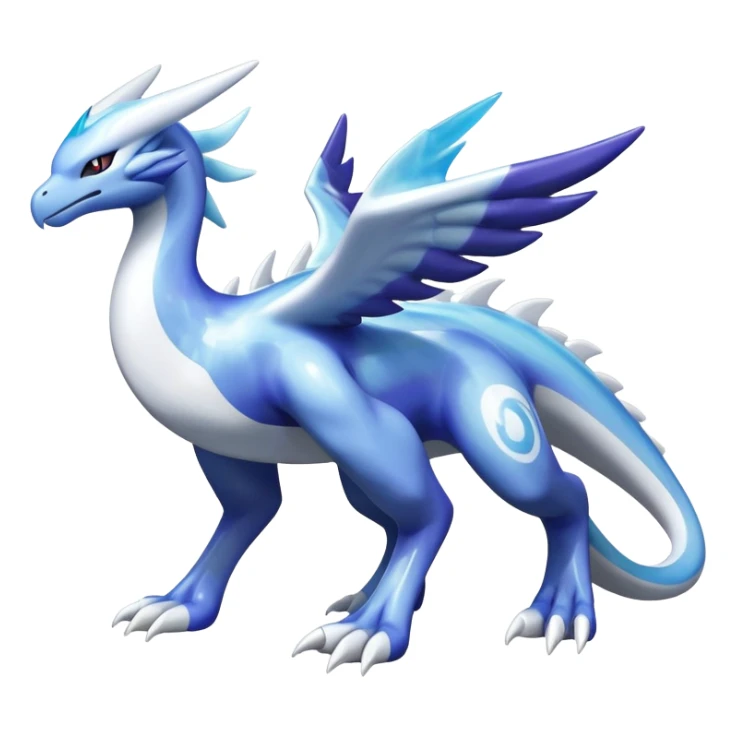 Shiny lugia-dialga-suicune-hybrid, marbled glass markings, full body sticker
