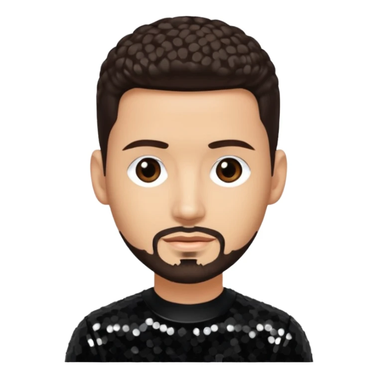 Jon B, White R&B Singer with light skin, dark brown hair, black sequin outfit sticker