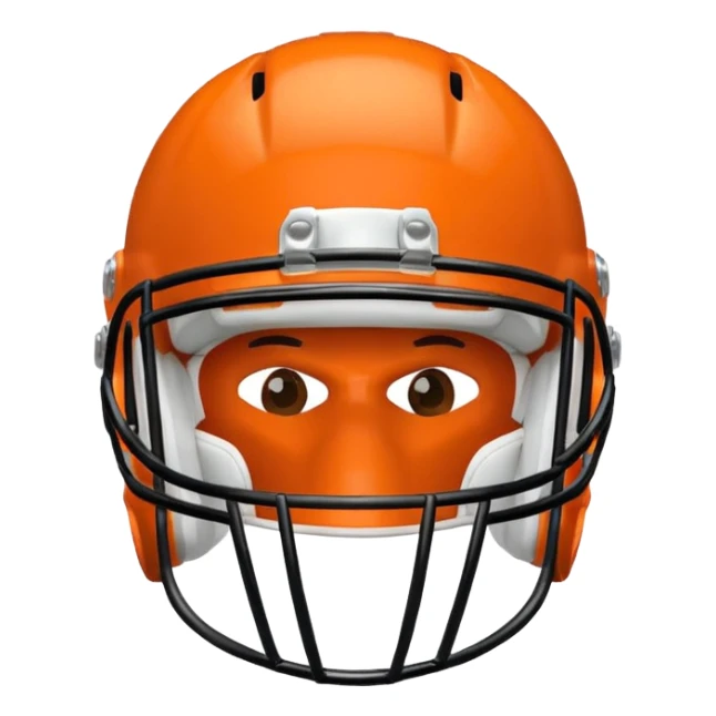 College football player helmet in  orange color  sticker