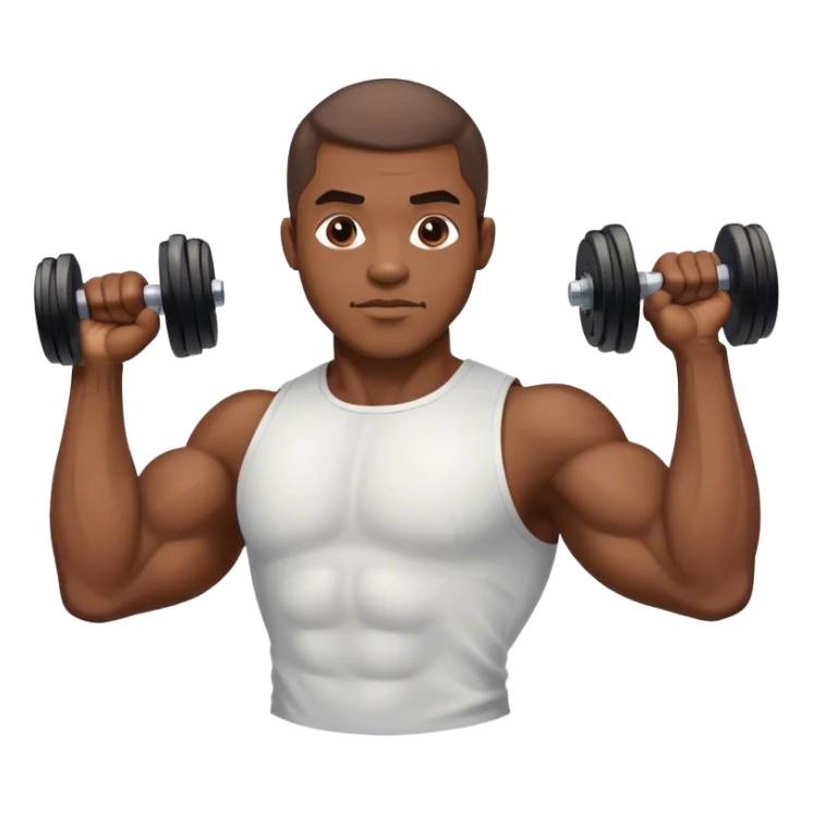 African-American man Arm curling dumbbell with veiny biceps sticker