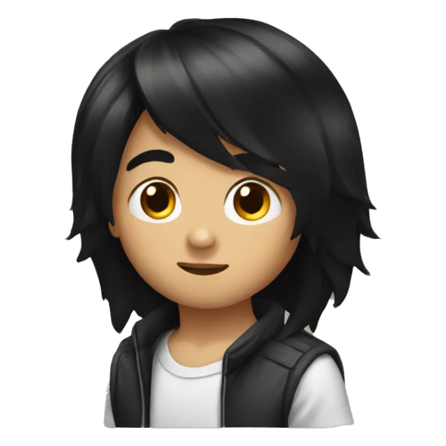 long black hair boy dj  sticker