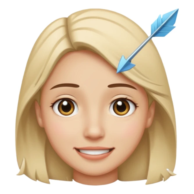 smile,two tears, arrow eyes and head tilted a little sticker