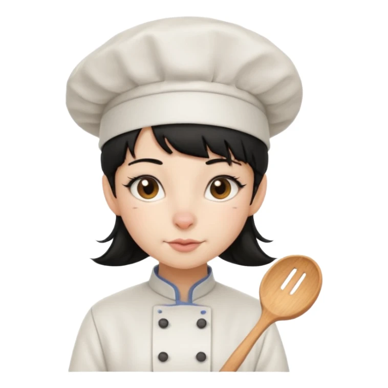 A girl rat with a fringe and chefs hat black hair sticker