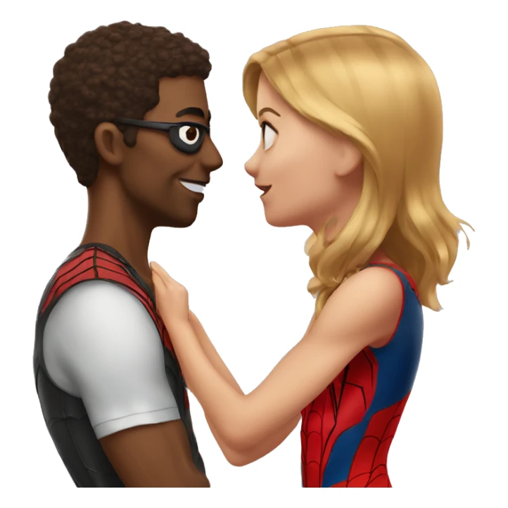 Spiderman who gives a kiss sticker