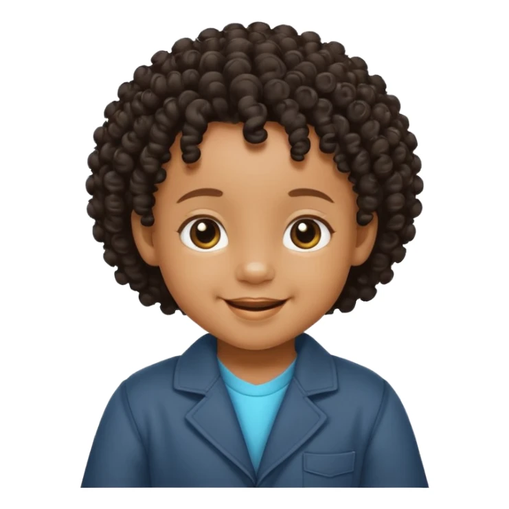 black baby with curly hair sticker