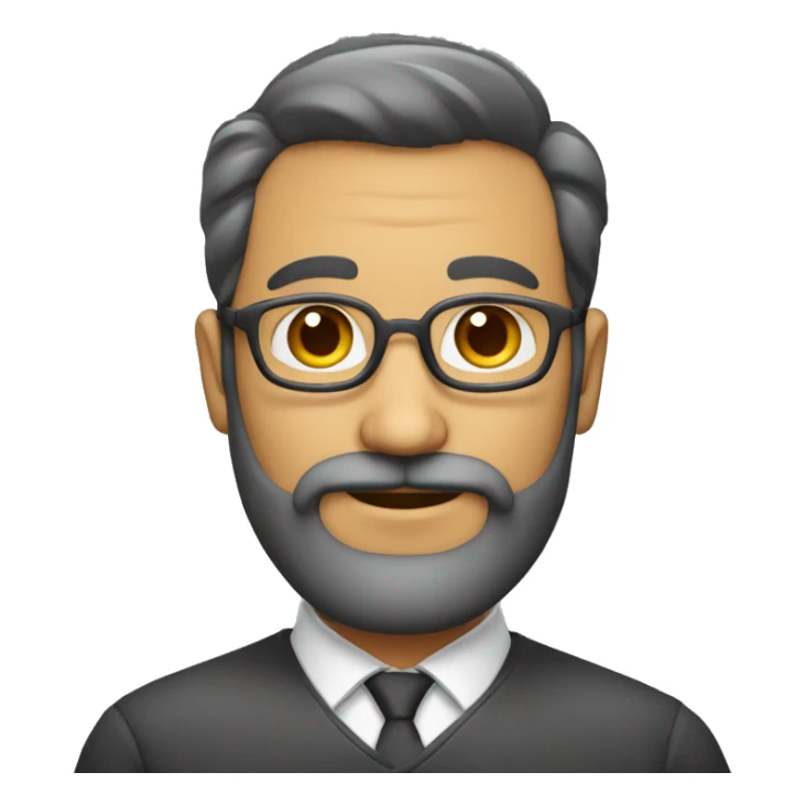 Profesor de matemáticas sin gafas pelo negro con barba  sticker