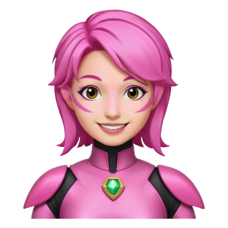 pink power ranger, woman emoji sticker