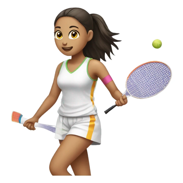 girl playing badminton sticker