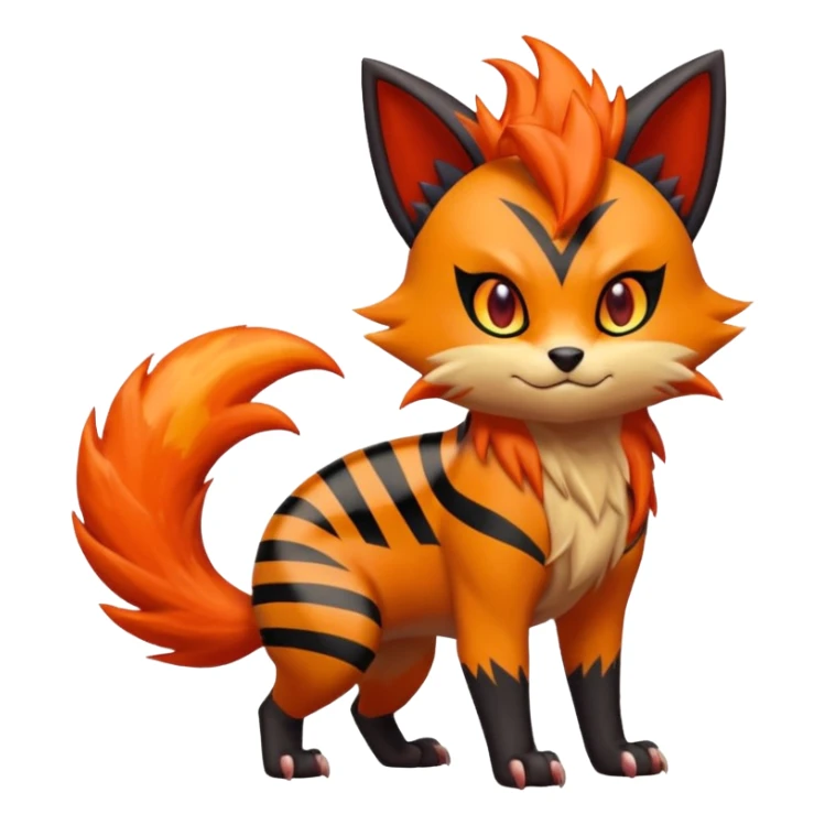 Zorua-Torracat-Fakémon-hybrid-creature (full body)  sticker