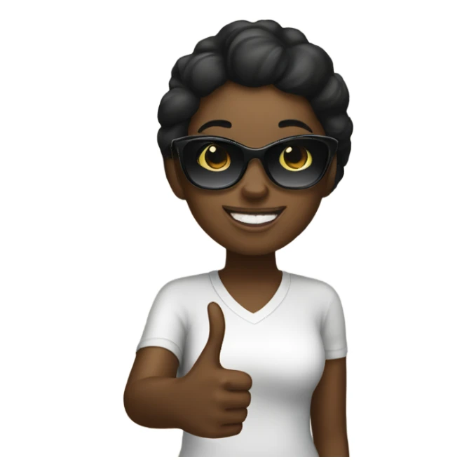 Black girl with sunglasses giving a thumbs up sticker
