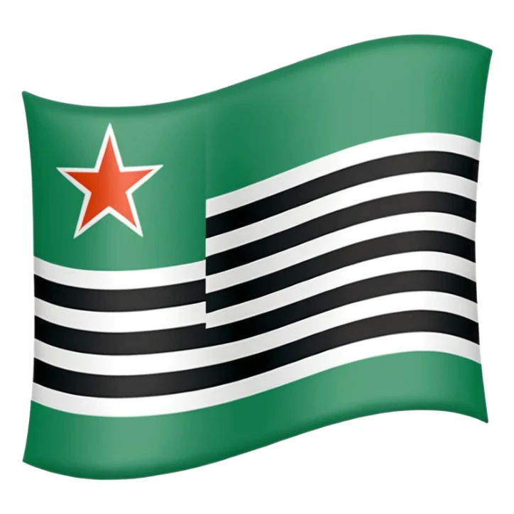 Make the flag of the Ural Republic, white, green, black sticker