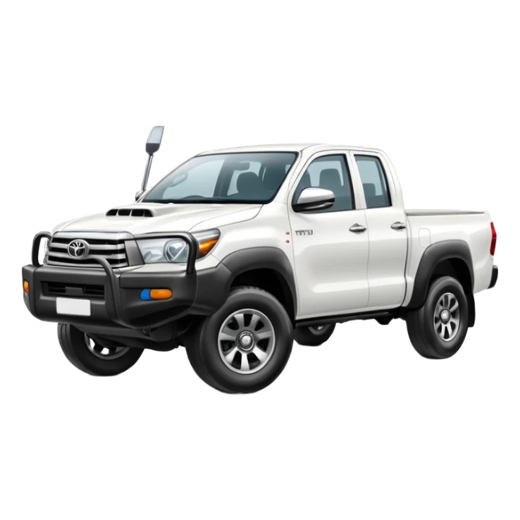 white Toyota Hilux cartoon style sticker