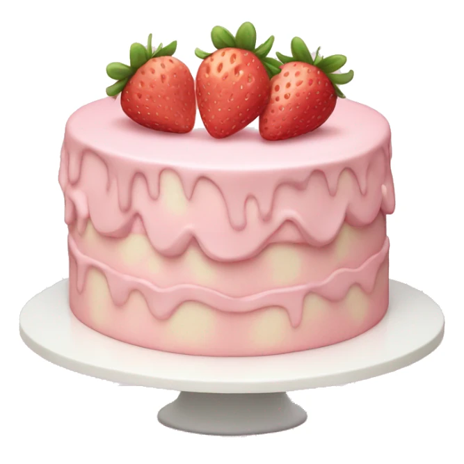 Light Pink strawberries and cream birthday cake  sticker
