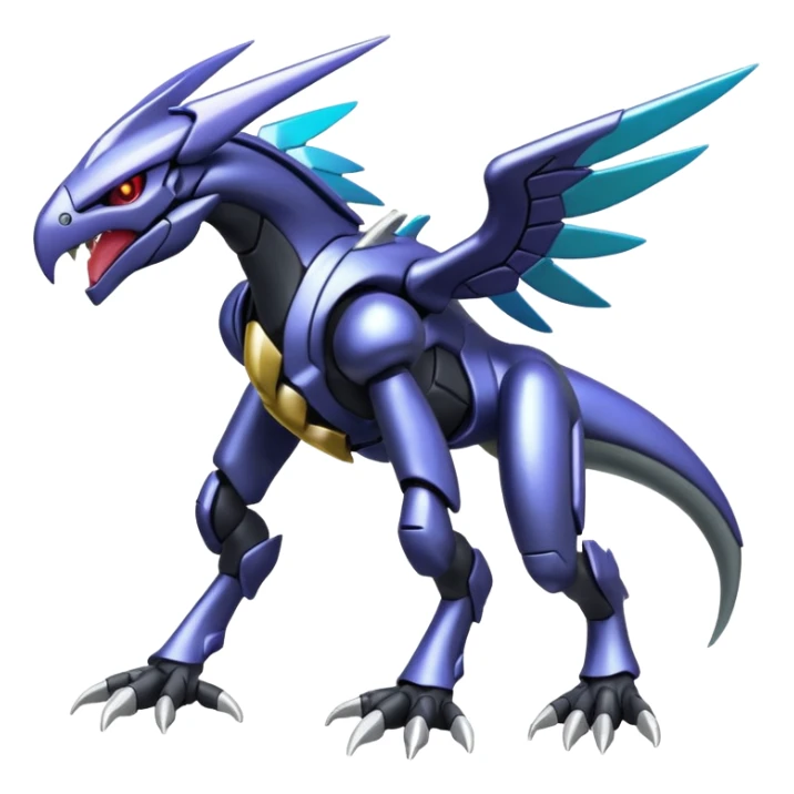 Shiny Exotic Colorful epic Zekrom-Genesect-Koraidon-Fakémon-hybrid-creature (full body)  sticker